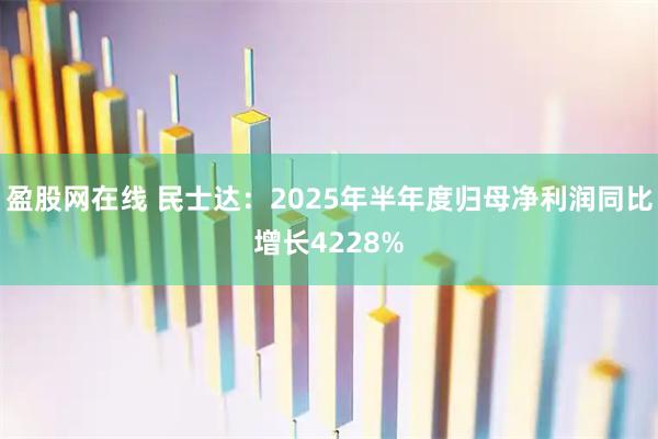 盈股网在线 民士达：2025年半年度归母净利润同比增长4228%